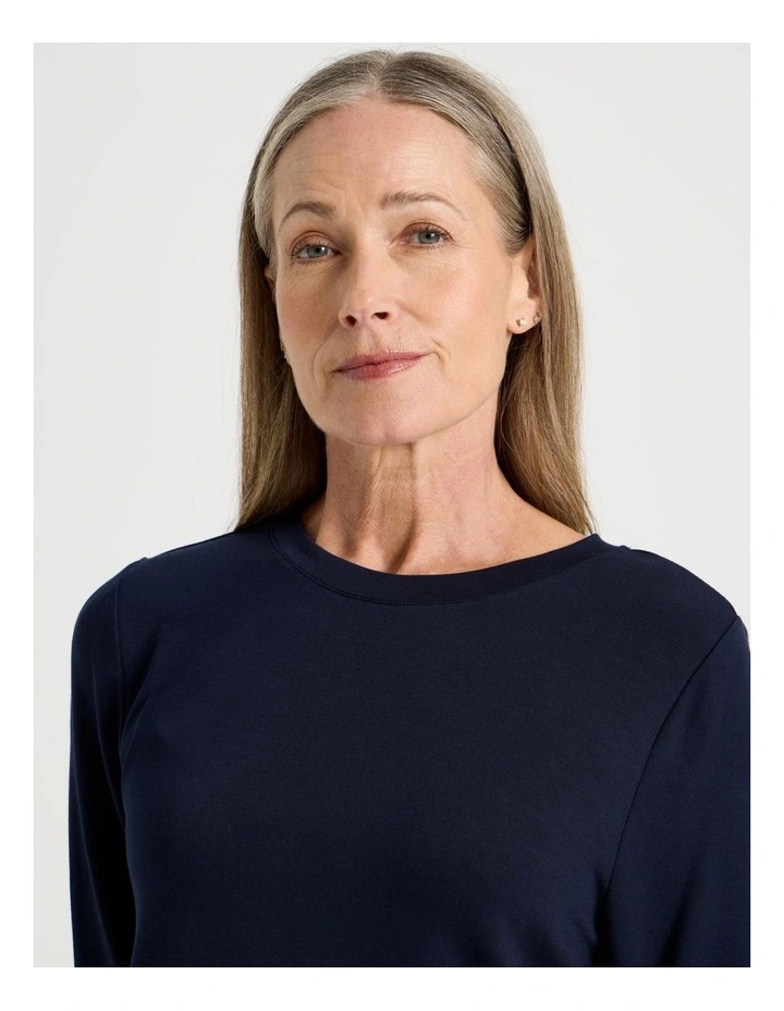 Long Sleeve Layering Tee in Navy image 3