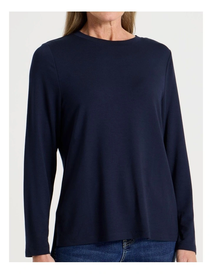 Long Sleeve Layering Tee in Navy image 6