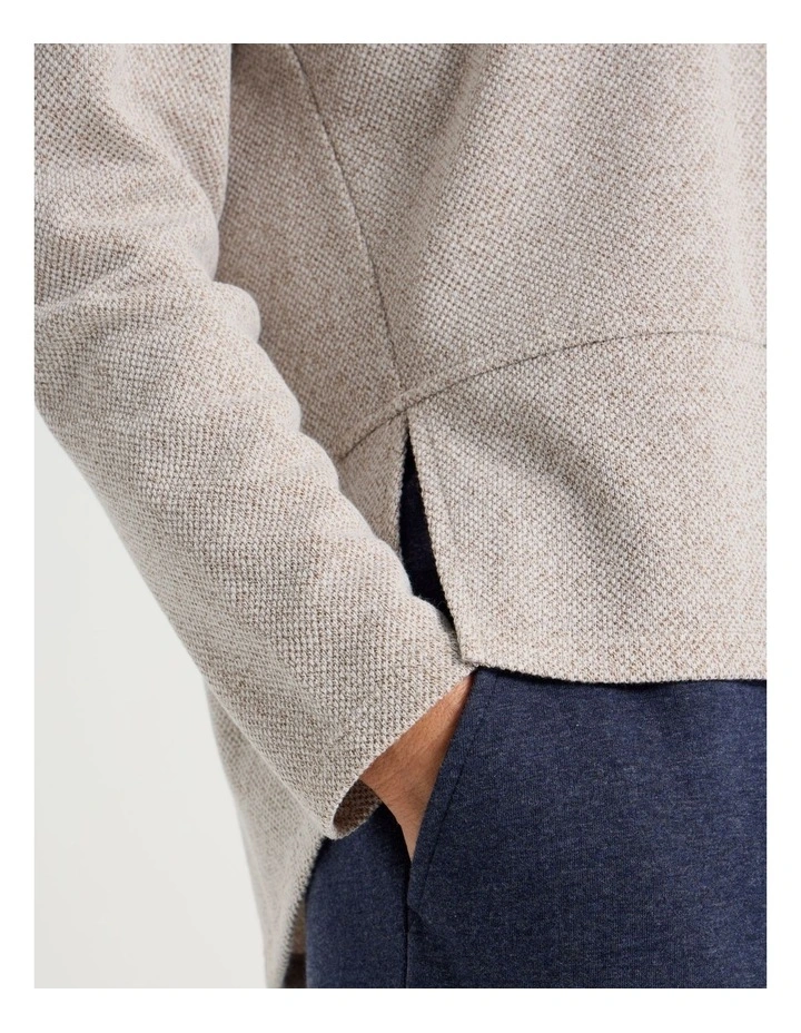 Long Sleeve Tee With Forward Seam in Stone and Ivory image 4