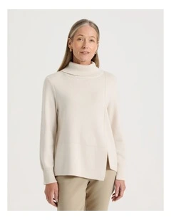 Asymmetrical Hem Jumper in Ivory