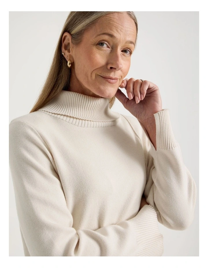 Asymmetrical Hem Jumper in Ivory image 2