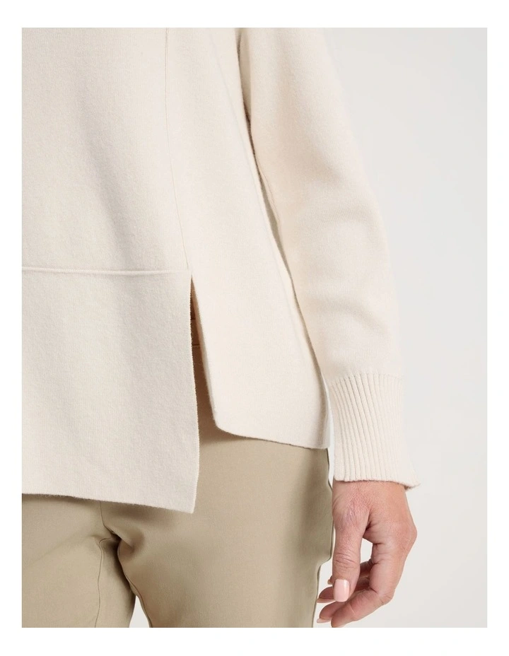 Asymmetrical Hem Jumper in Ivory image 5