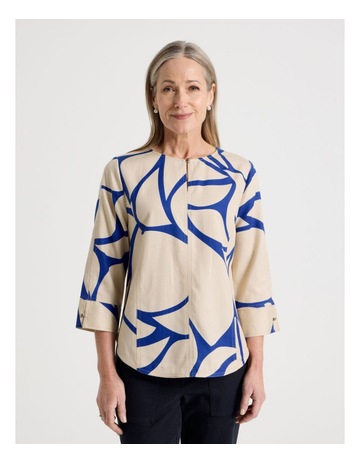 IVORY/COBALT PRINT colour