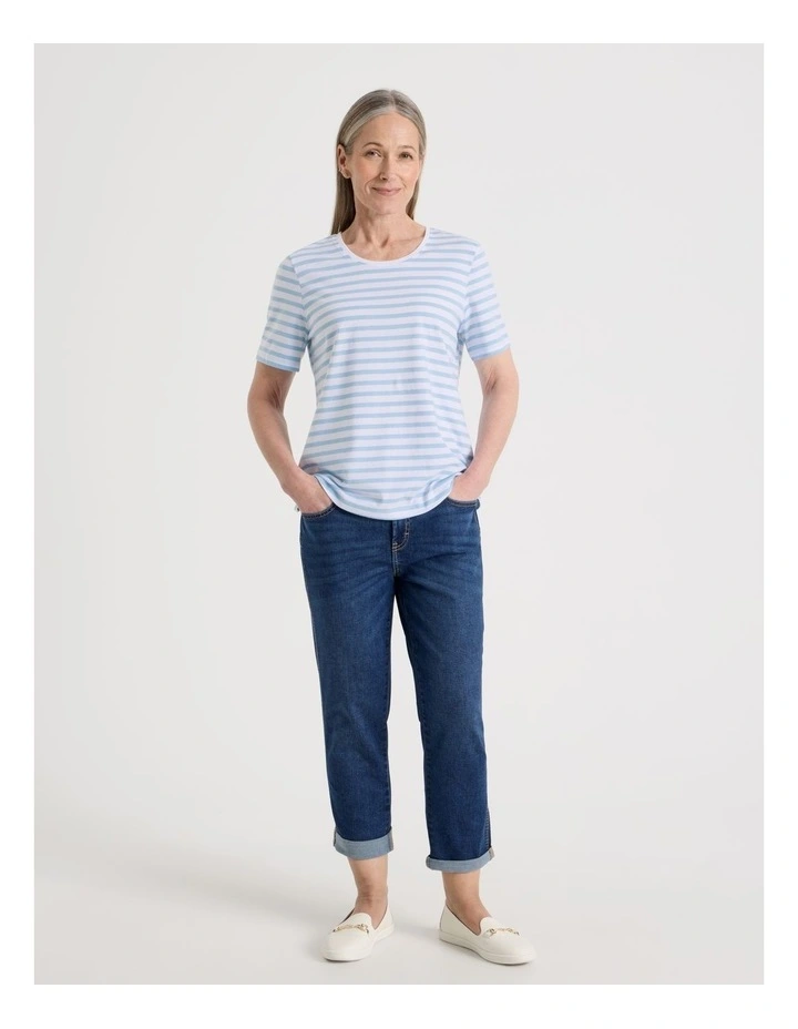 Wardrobe Staple Short Sleeve Tee in Blue/White Stripe image 7