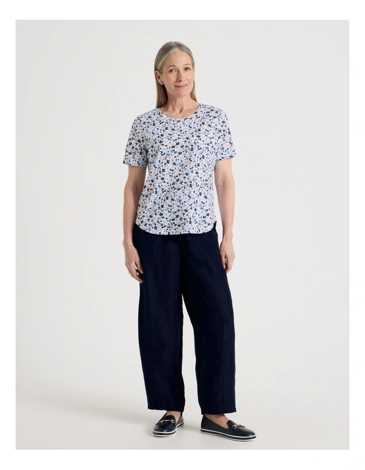 Wardrobe Staple Short Sleeve Tee in Blues/Neutral Watercolour Ditsy Floral image 7