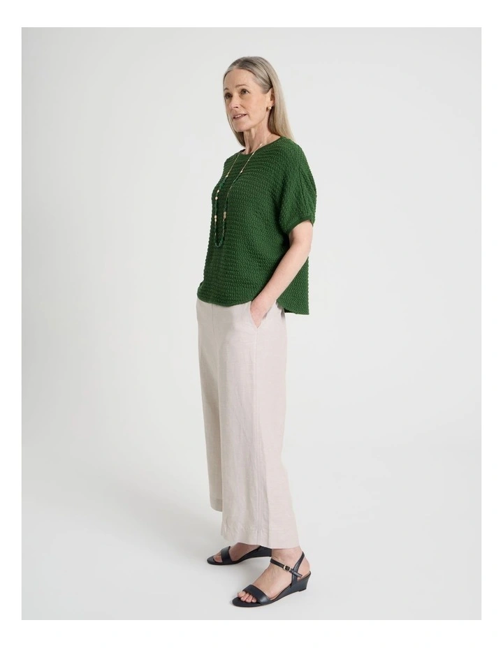 Extended Short Sleeve Tee with Curved Hem in Leaf Green image 7