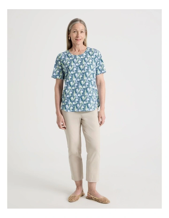 Petites Wardrobe Staple Short Sleeve Tee in Teal/Mint/White Spot image 5