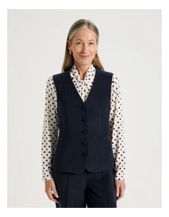Princess Line Tailored Vest in Navy