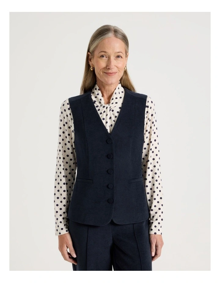 Princess Line Tailored Vest in Navy image 1