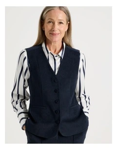 Princess Line Tailored Vest in Navy