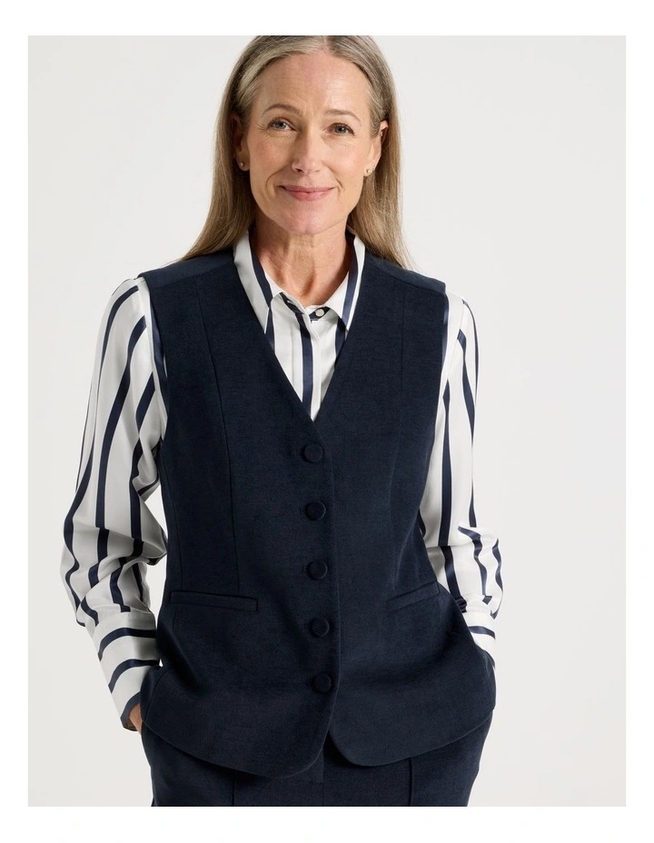 Princess Line Tailored Vest in Navy image 1