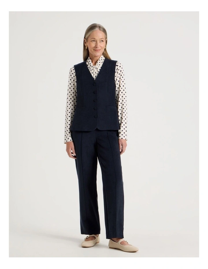Princess Line Tailored Vest in Navy image 2