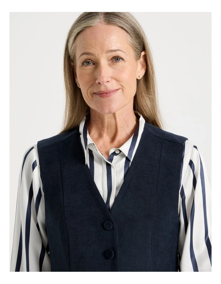 Princess Line Tailored Vest in Navy image 2
