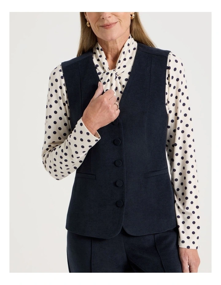 Princess Line Tailored Vest in Navy image 3