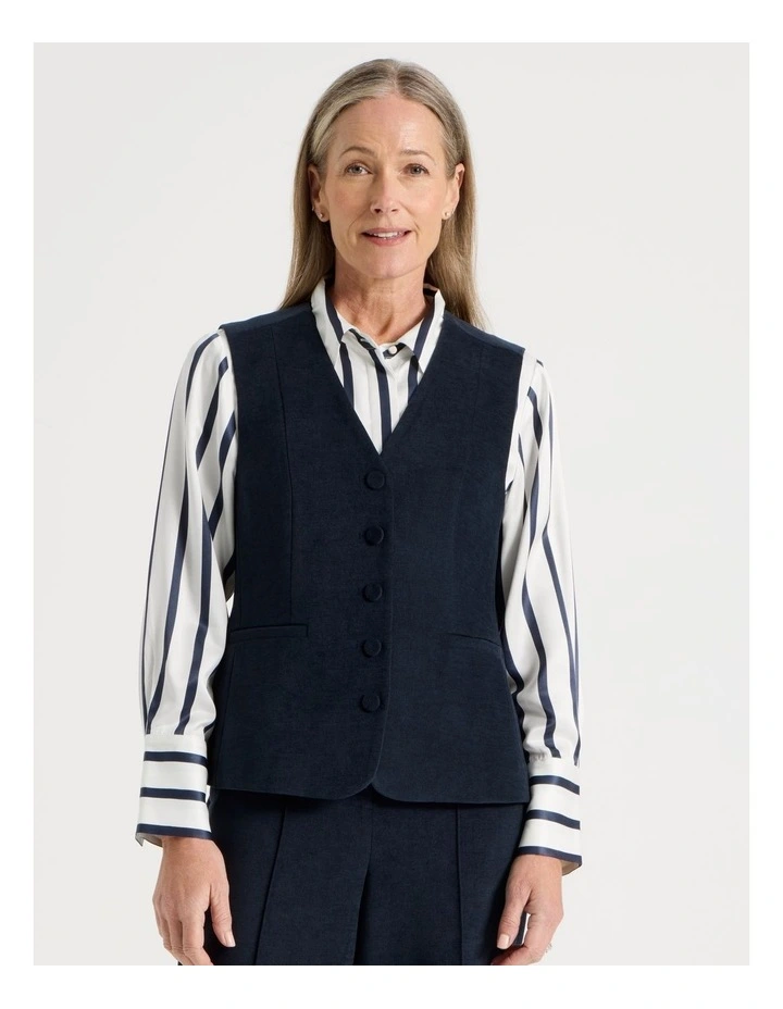 Princess Line Tailored Vest in Navy image 3