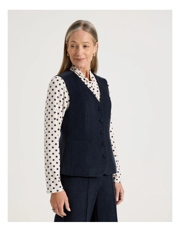 Princess Line Tailored Vest in Navy image 4