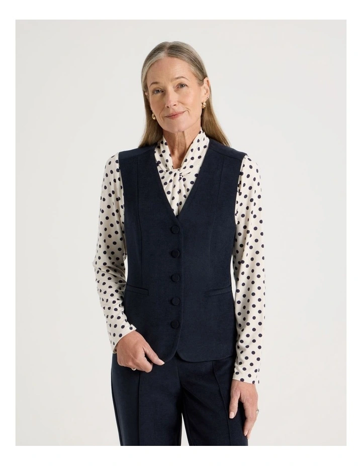 Princess Line Tailored Vest in Navy image 5