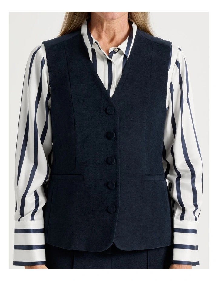 Princess Line Tailored Vest in Navy image 5