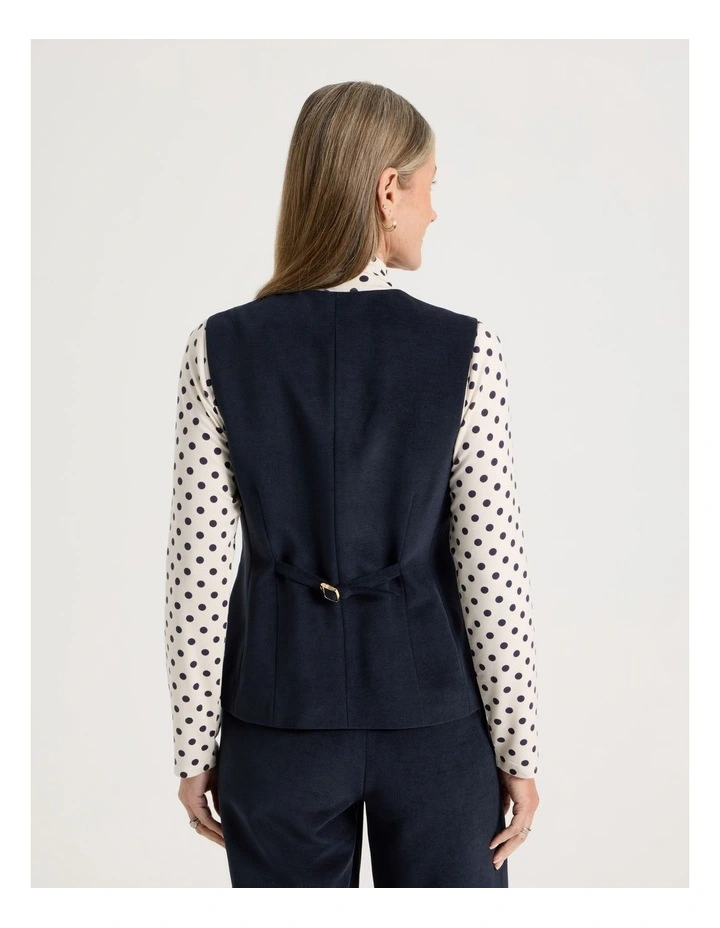 Princess Line Tailored Vest in Navy image 6