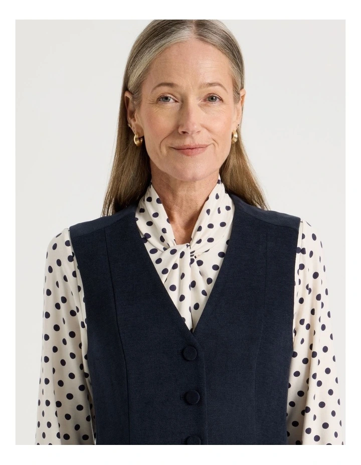 Princess Line Tailored Vest in Navy image 7