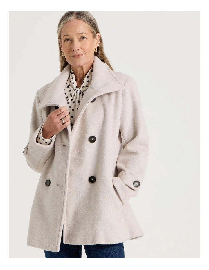 Fully Lined Double Breasted Jacket in Neutral image 5