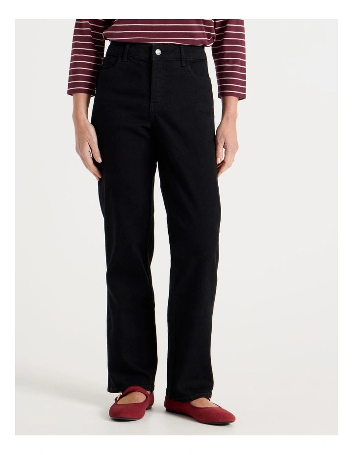 Wardrobe Staple Straight Jean in Black image 2