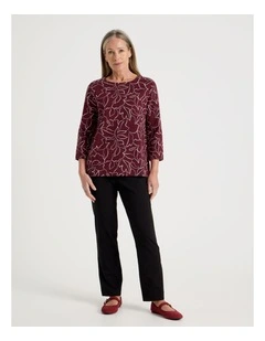 Wardrobe Staple Stretch Full Leg Straight Pant in Black