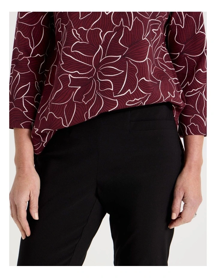 Wardrobe Staple Stretch Full Leg Straight Pant in Black image 3