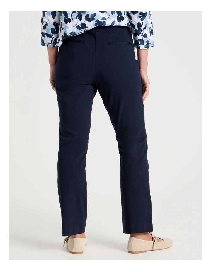 Wardrobe Staple Stretch Full Length Straight Pant in Navy image 4