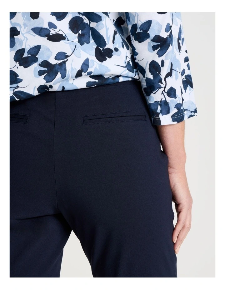 Wardrobe Staple Stretch Full Length Straight Pant in Navy image 5