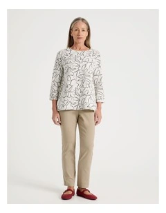 Wardrobe Staple Stretch Full Leg Straight Pant in Neutral