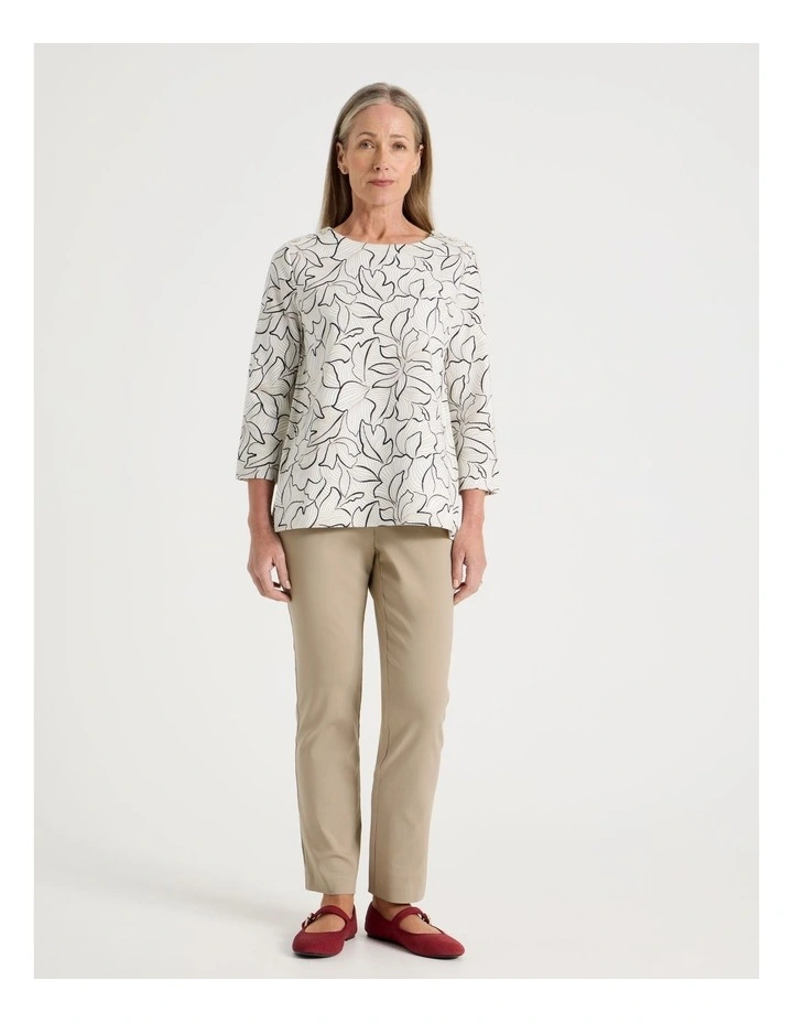 Wardrobe Staple Stretch Full Leg Straight Pant in Neutral image 1