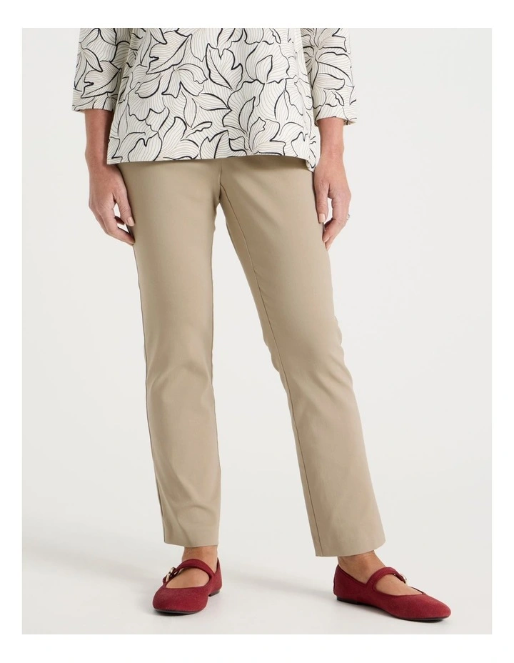 Wardrobe Staple Stretch Full Leg Straight Pant in Neutral image 2