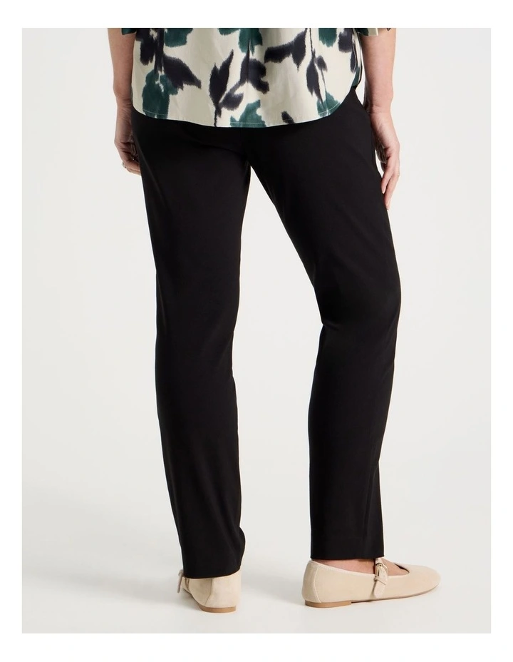 Wardrobe Staple Stretch Full Length Slim Pant in Black image 4