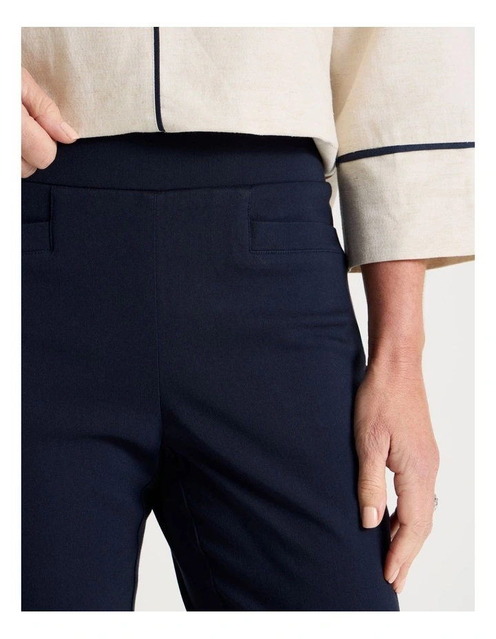 Wardrobe Staple Stretch Full Length Slim Pant in Navy image 3