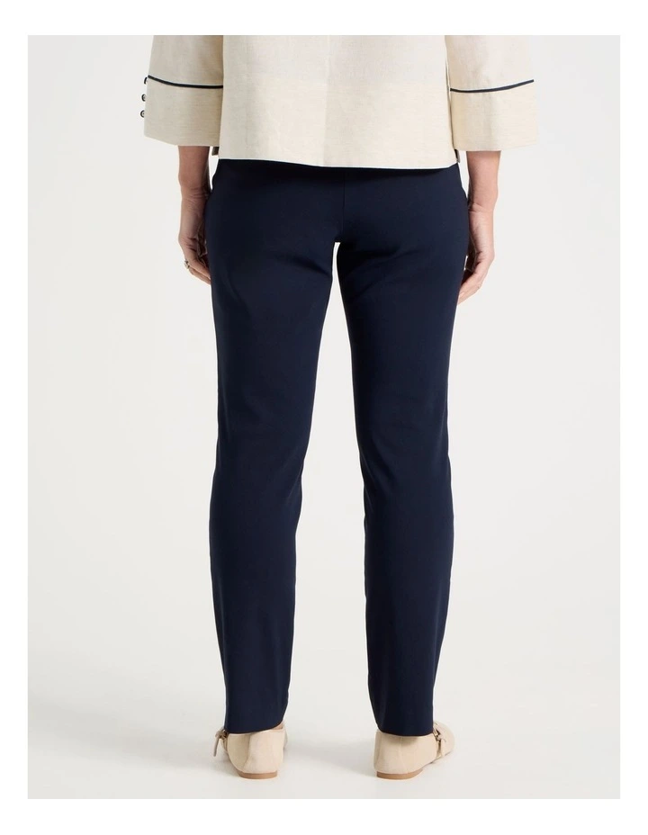Wardrobe Staple Stretch Full Length Slim Pant in Navy image 4