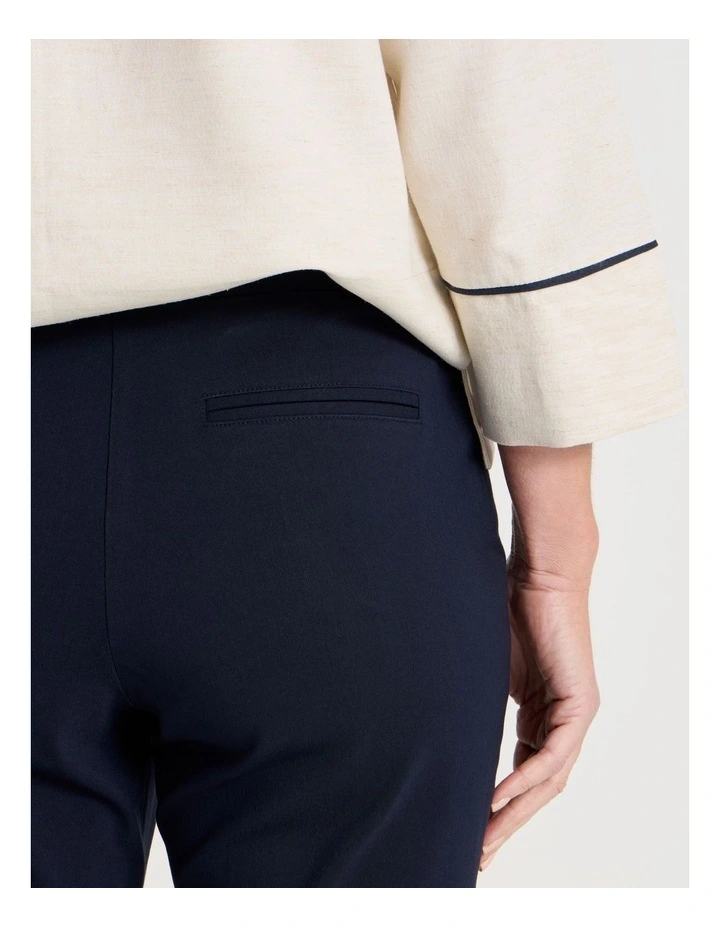 Wardrobe Staple Stretch Full Length Slim Pant in Navy image 5