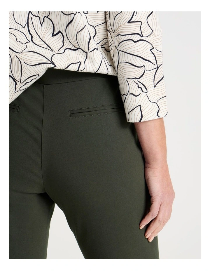Wardrobe Staple Stretch Full Length Slim Pant in Olive image 6
