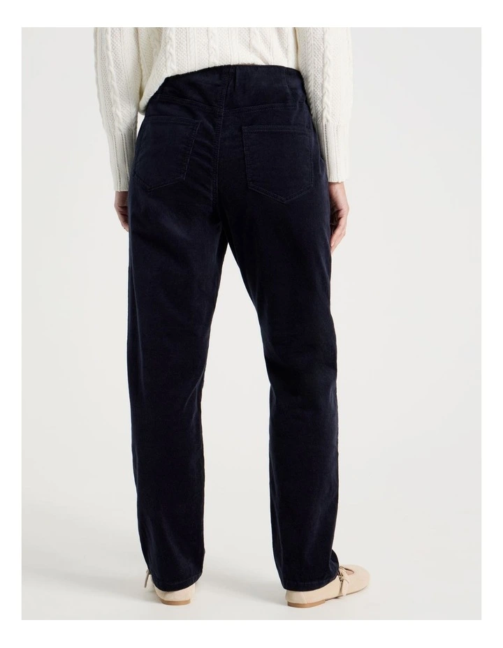 Pull On Full Length Straight Cord Pant in Navy image 4