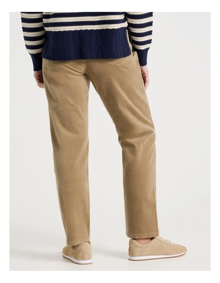 Pull On Full Leg Straight Cord Pant in Camel image 4