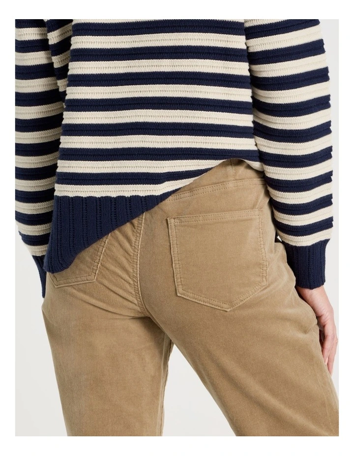 Pull On Full Leg Straight Cord Pant in Camel image 5