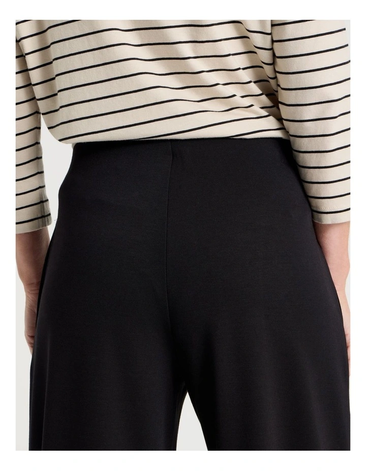 Pull On Wide Leg Knit Travel Pant in Black image 6