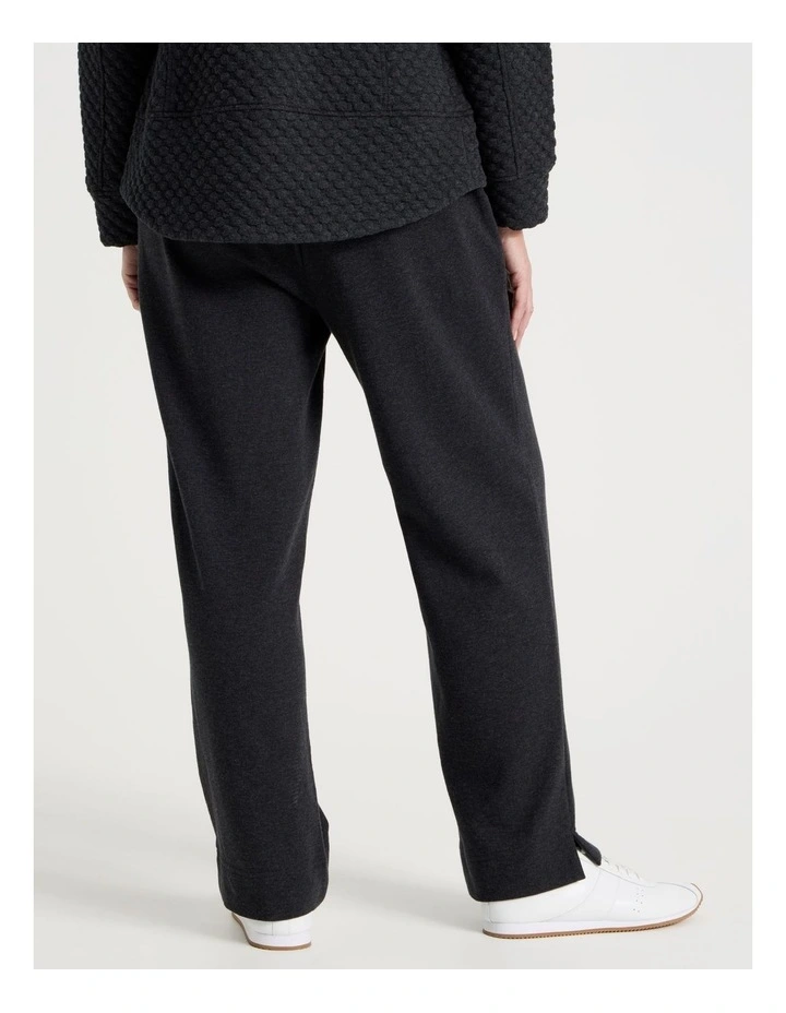 Drawcord Waist Full Length Straight Leg Trackpant in Charcoal Marle image 5