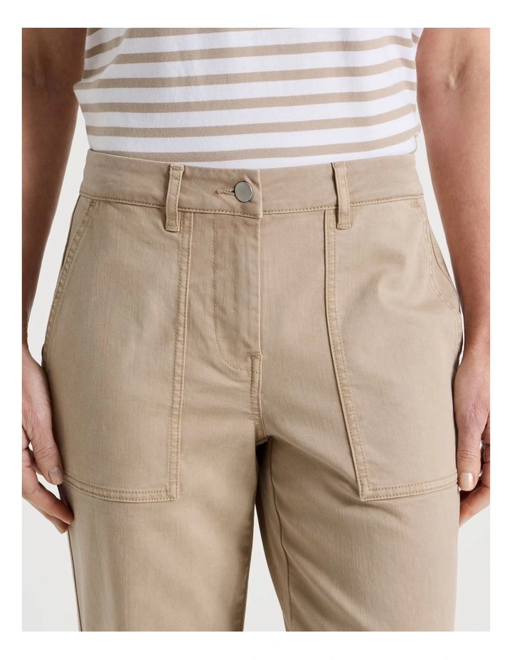 Utility Stretch Pant With Patch Pockets in Neutral image 4