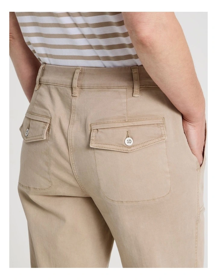 Utility Stretch Pant With Patch Pockets in Neutral image 6