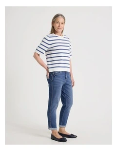 Petites Wardrobe Staple Crop Jean in Light Indigo