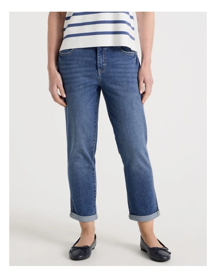 Petites Wardrobe Staple Crop Jean in Light Indigo image 2