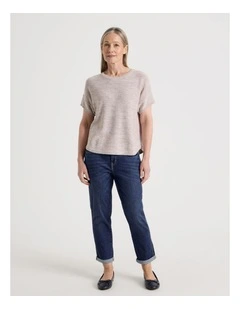 Petites Wardrobe Staple Crop Jean in Mid Indigo