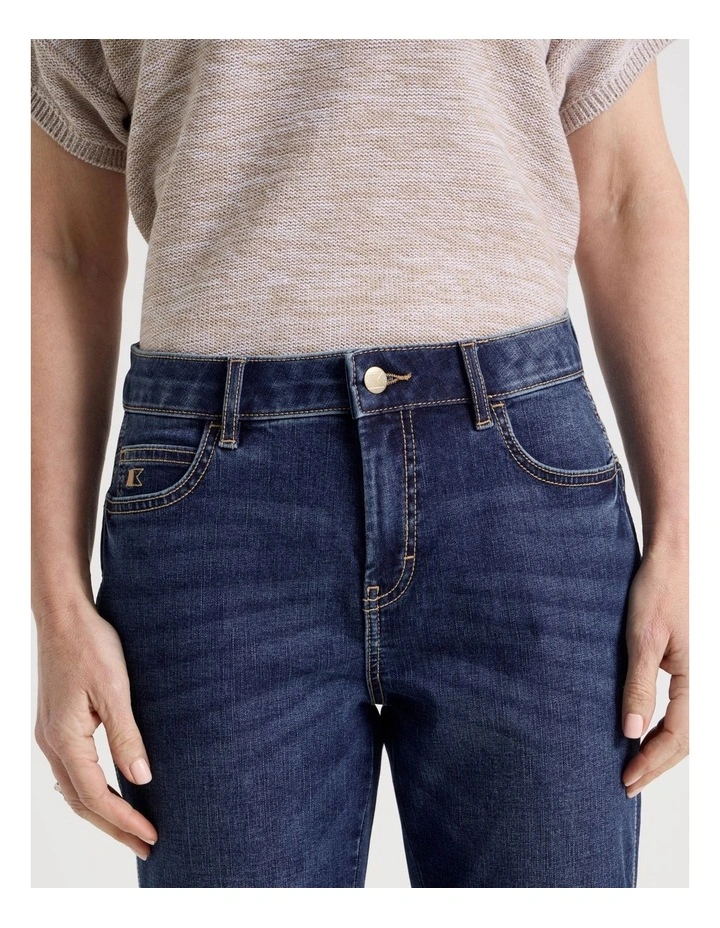 Petites Wardrobe Staple Crop Jean in Mid Indigo image 4