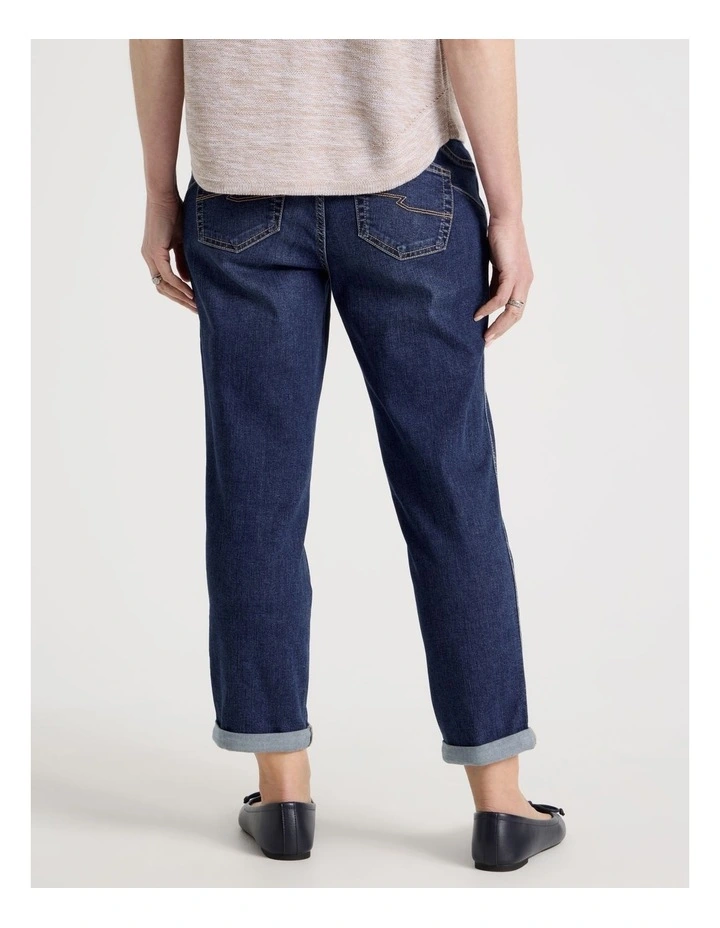 Petites Wardrobe Staple Crop Jean in Mid Indigo image 5